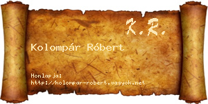 Kolompár Róbert névjegykártya